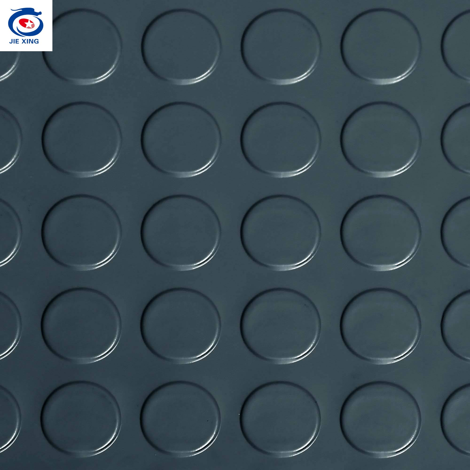Industrial Paving Mat Rolls Round Button Copper Coin Pattern Shock Absorbing Wear Resistant Non Slip round buckle Rubber Sheet