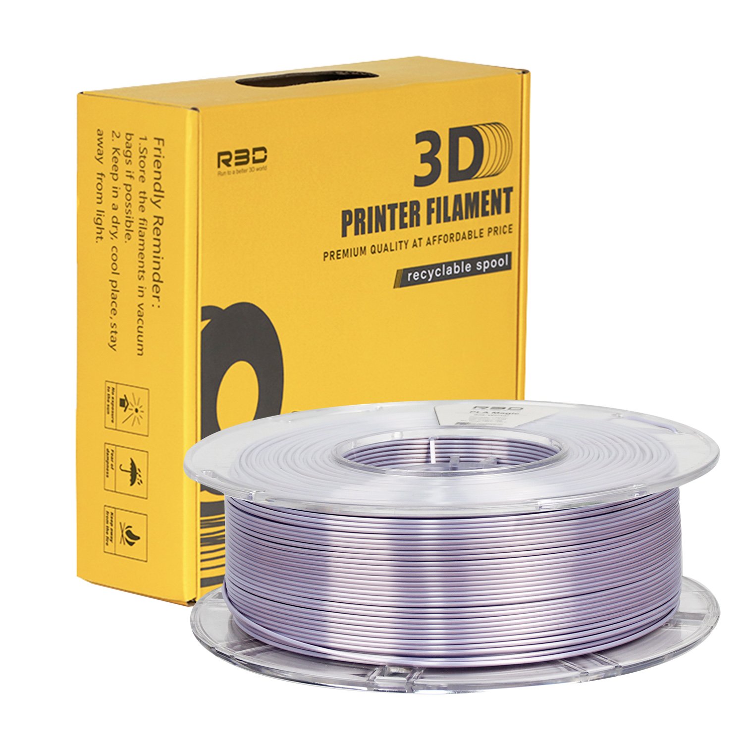 R3D Winter Color Purple Silver Dual Magic Silk PLA Filament for 3d Printer 1.75mm 1kg