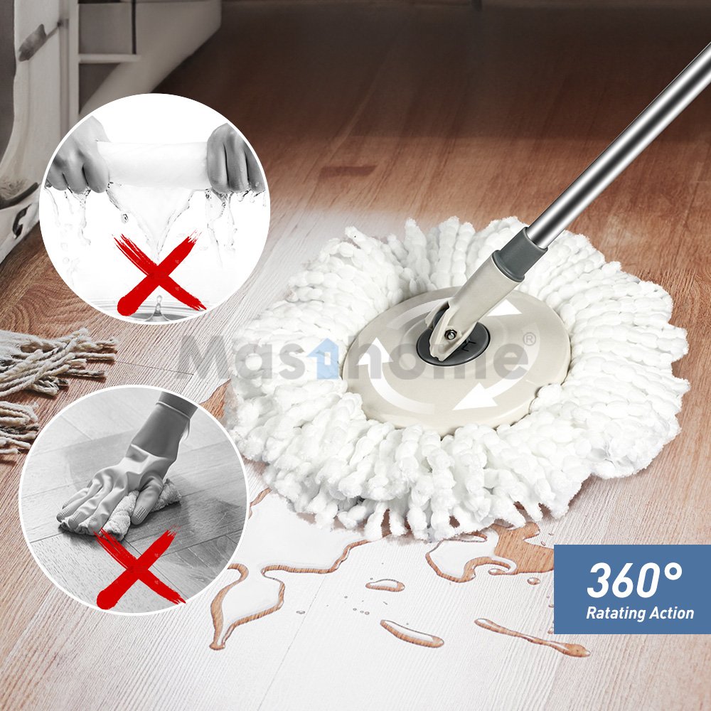 Masthome Factory Price Stainless Steel Pole Mop And Bucket Set Spin Cleaning Mop And Bucket With Wringer Set