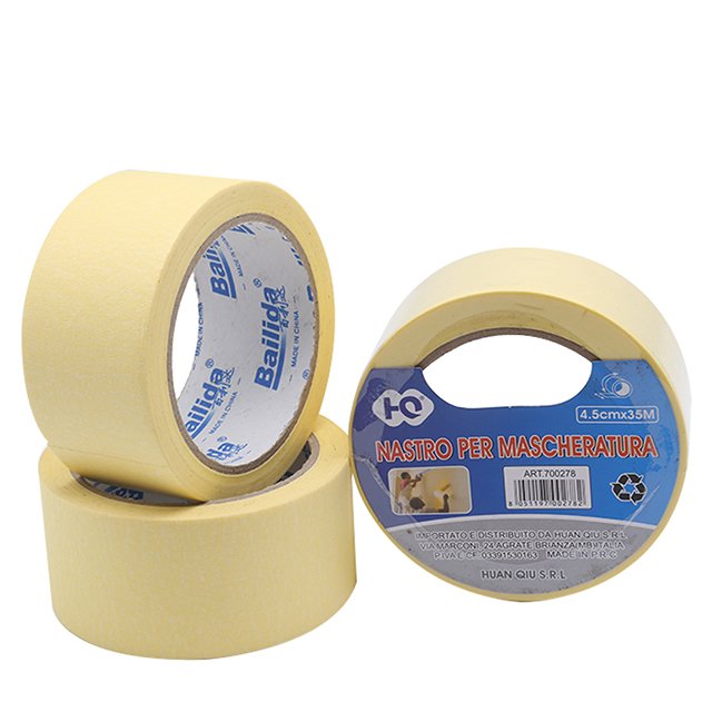 Bailida Width 2inch 24mm 36mm 48mm yellow cheap automotive crepe paper base spray painting masking tape