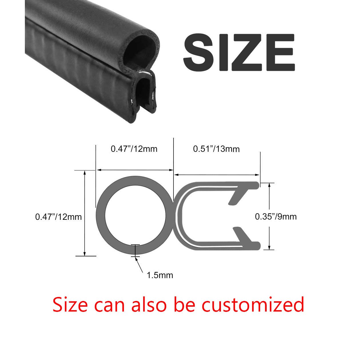 Door Rubber Weatherstrip rubber seal strip for car door Trim s Automotive Weather Stripe