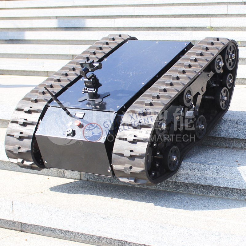 Guoxing safari 600T rubber track crawler robot chassis large rc robot tank platform