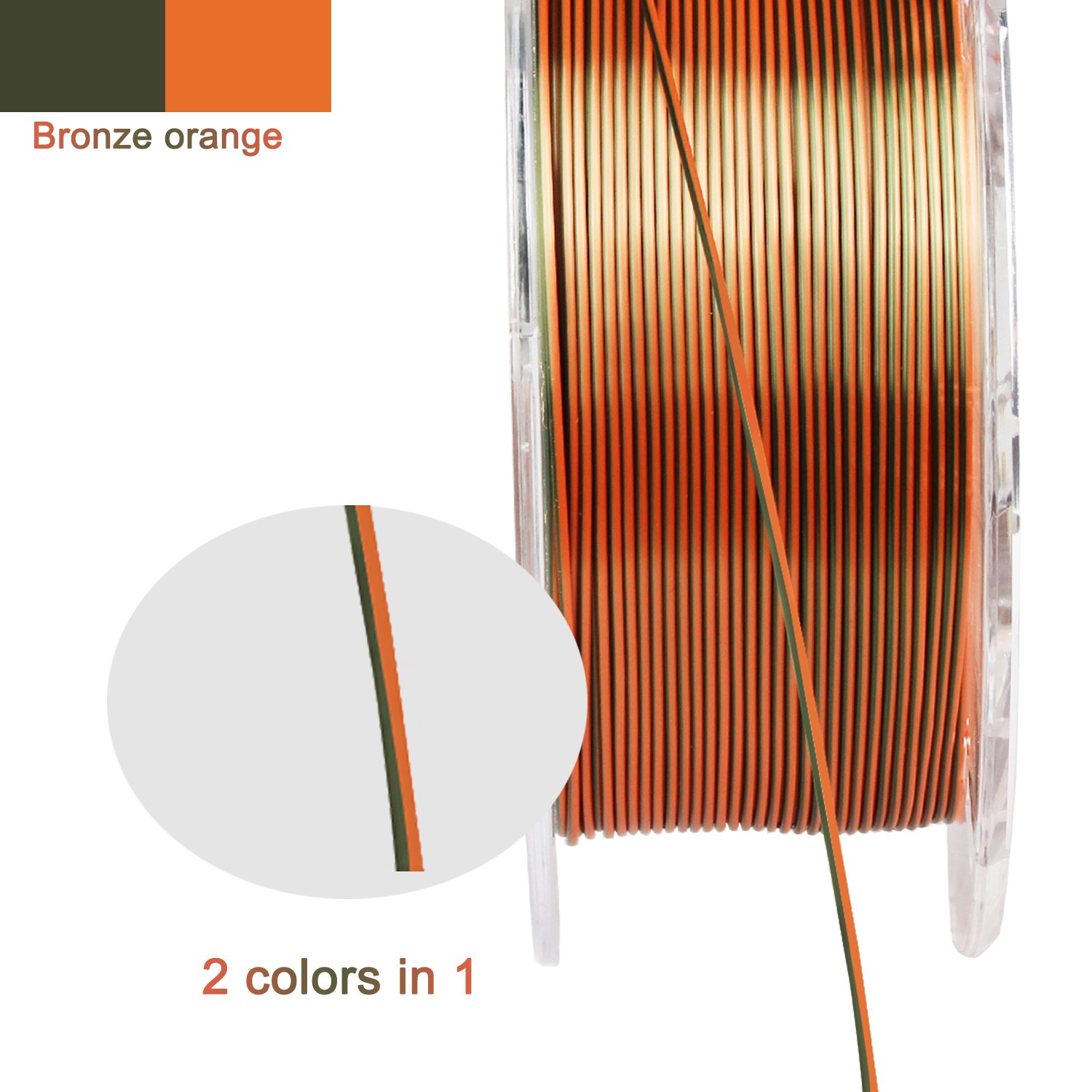 R3D Bronze Orange Double Tone Magic Silk PLA Filament for 3d Printer 1.75mm 1kg