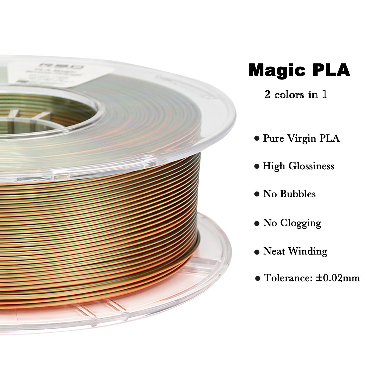R3D Bronze Orange Double Tone Magic Silk PLA Filament for 3d Printer 1.75mm 1kg