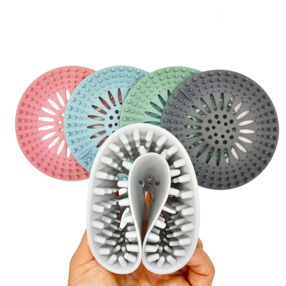 Drain Hair Catcher Hair Trap and Shower Drain Hair Stopper Protectors Modern Strainer Polished Drain Cover Silicone Strainer TPR