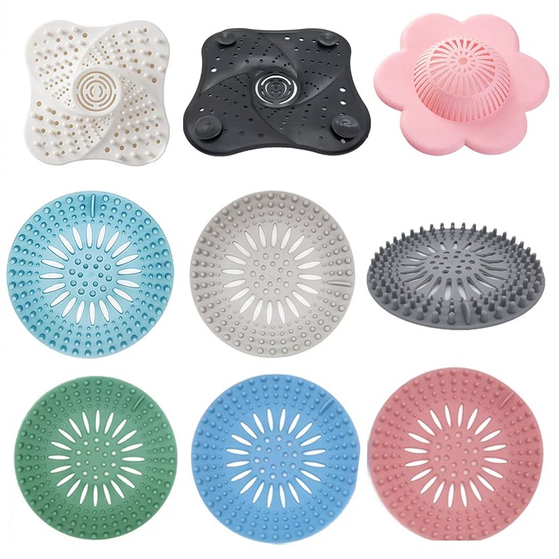 Drain Hair Catcher Hair Trap and Shower Drain Hair Stopper Protectors Modern Strainer Polished Drain Cover Silicone Strainer TPR