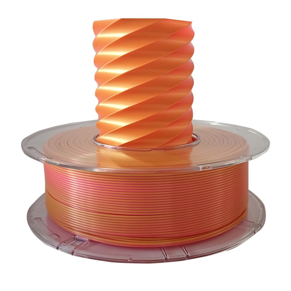 3D Printer Filament 1.75mm 2 Colors Plastic Rods Dual Color Pink Gold Filament Magic Color Matte PLA Bicolor Filament 1KG