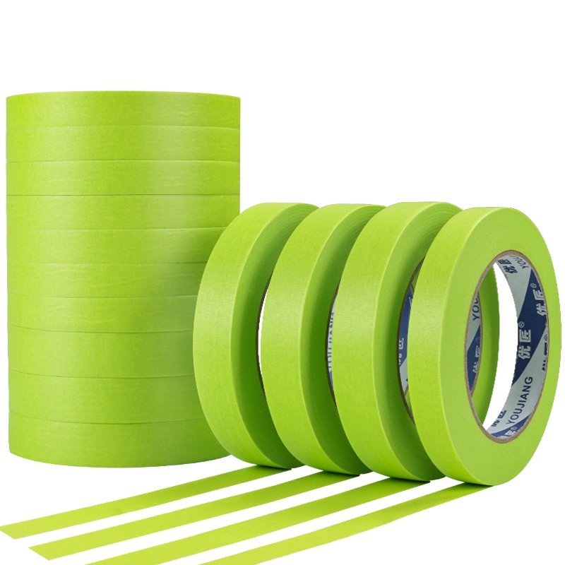 YOUJIANG Strong viscosity automotive car outdoor painter crepe paper spray painting green masking tape