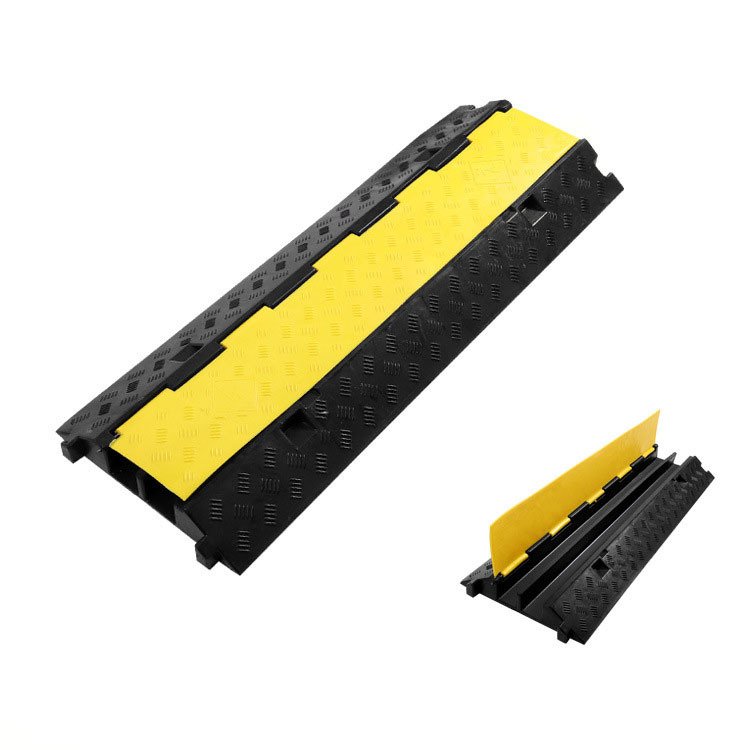 High Quality PVC Rubber Wire Cable Protector Trunking 2-Channel Floor Mounted Custom Cutting Processing Service