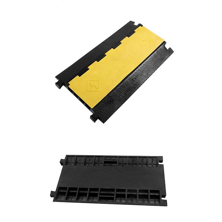 High Quality PVC Rubber Wire Cable Protector Trunking 2-Channel Floor Mounted Custom Cutting Processing Service