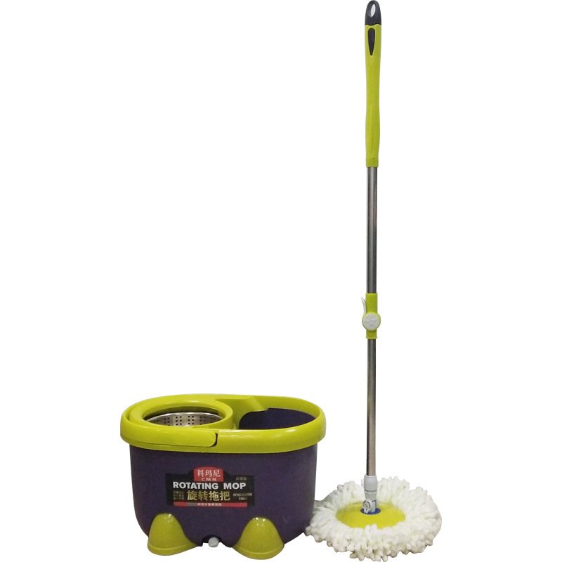 Magic Cleaning Free Hand Spin Mop Set Durable Plastic Head with Steel Pole Easy Operation Home Kitchen Floor Cleaner Packed Box