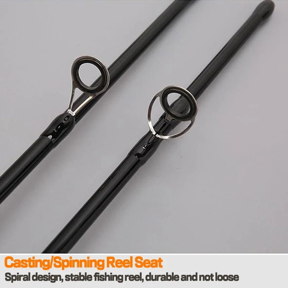 NEWMAJOR 1.68M to 2.1M 2-Section Carbon Lure Fishing Rod Spinning/Casting Hard EVA Handle for River Lake Fishing