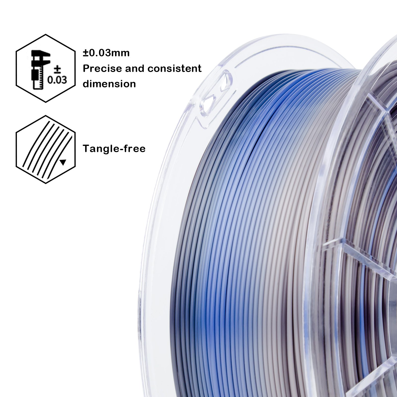 Wholesale 3 In 1 Tri Color Silk Pla 3d Filament 1kg/roll 1.75mm Magic Silk Pla 3d Printer Filament