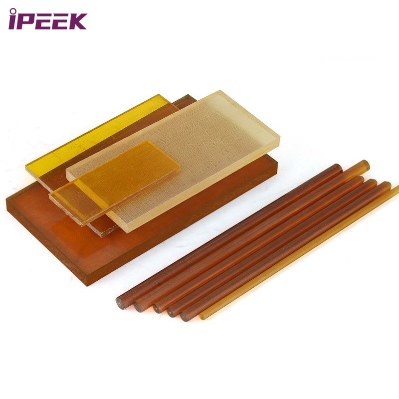 iPEEK High Purity Transparent Amber Plastic Rods Ultem 1000 PEI Bar Sheet Film 2mm to 140mm