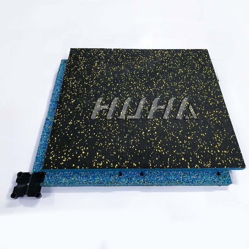 Factory hot sale 20mm indoor gym rubber mating floor with groves and clips for assemble easy clean rubber mat floor rubber tiles