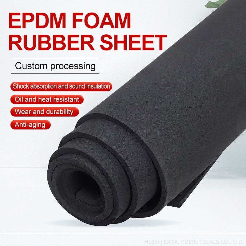Custom High Quality 0.5mm 12mm Thickness 9mm 3mm Fkm Sbr Nbr Epdm Foam Rubber Sheet Roll