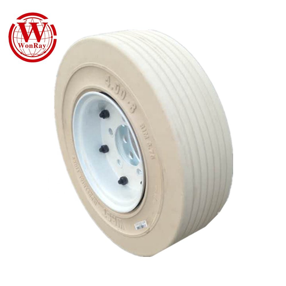 Wholesale durable solid tires rubber wheel 4.00 -8 rim 3.75 for GSE project airport cart