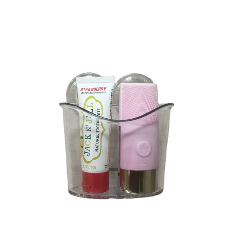 Removable multi-function no-punch vacuum plastic suction cups are traceless connected to bathroom cup holders.