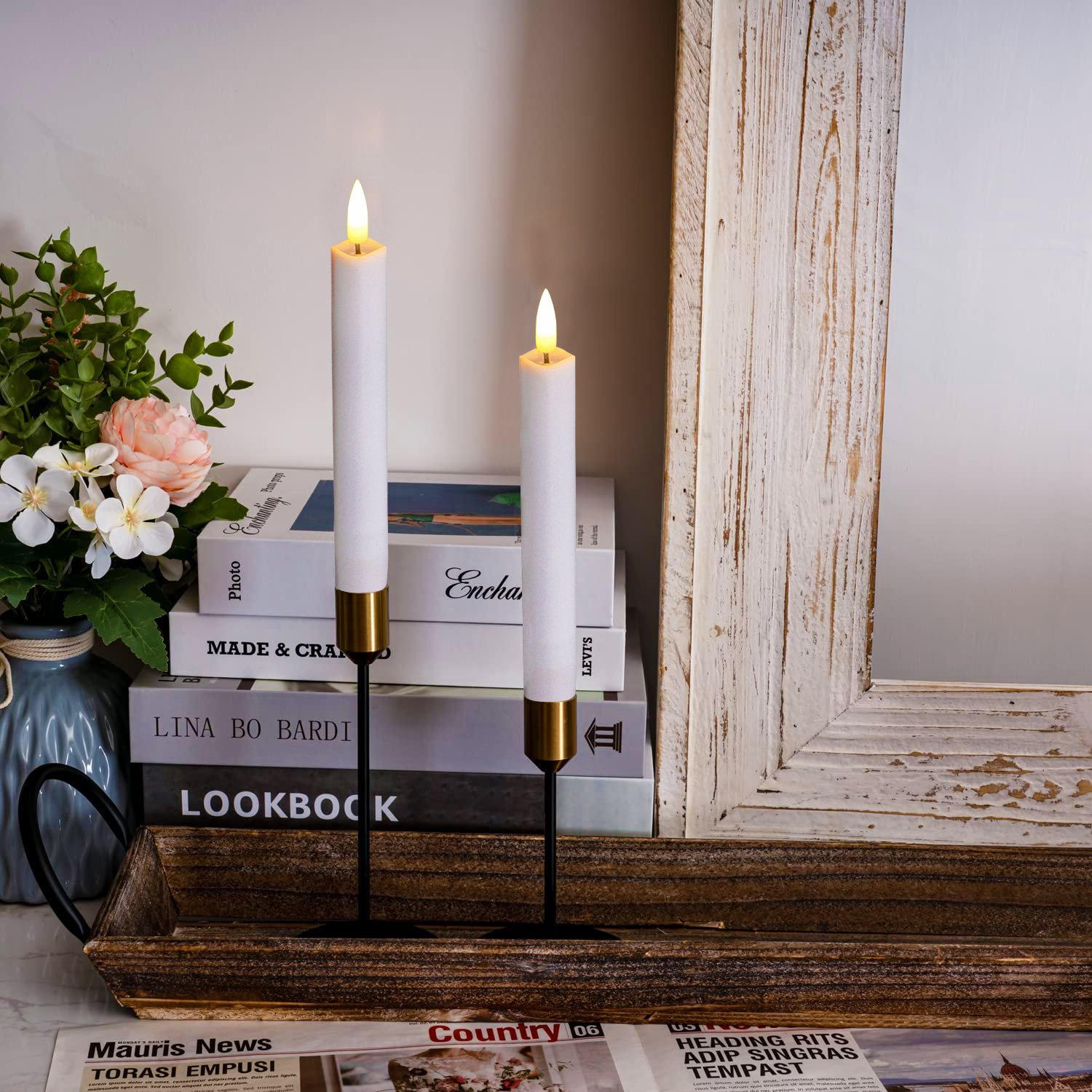 RDL62A12FR10 LED Candles Light Wedding Festival Decor Electronic 10-key Remote Control Pressed Long Bullet Wick Candle Light