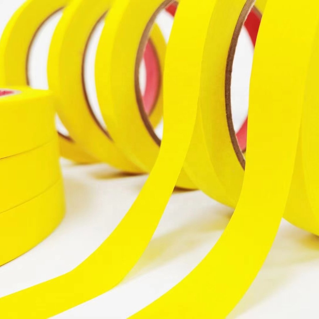 MT-636 Zhanye High Temperature Resistance Rubber Yellow Wide Design Automotive Masking Tape