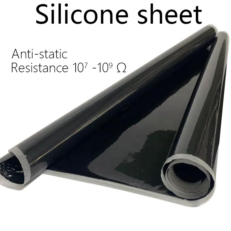 Customized High Temperature Resistance Black Silicone Rubber Sheet for ESD table mat