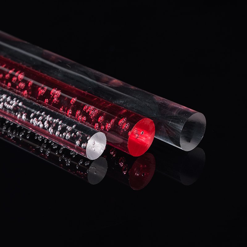 Hot Sale Bubble Acrylic PMMA Rod Clear Plastic Colorful Rod Transparent Rod For Bar Light Decoration