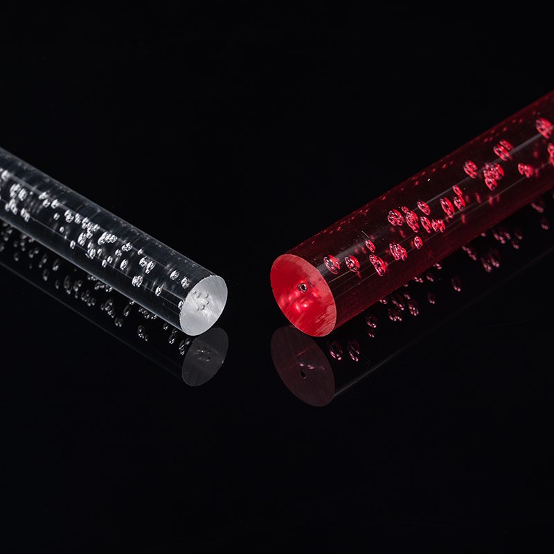 Hot Sale Bubble Acrylic PMMA Rod Clear Plastic Colorful Rod Transparent Rod For Bar Light Decoration