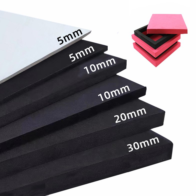 factory die cut custom Wholesale bulk high quality black white color adhesive rubber EVA Foam Sheets for crafts and packaging