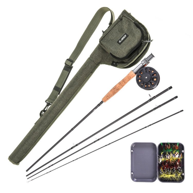 WeiHe Fly Fishing Rod and Reel Combo Set 7/8 Fly Rods with Carry Bag 20 Flies Fishing Lures For Carp Pesca
