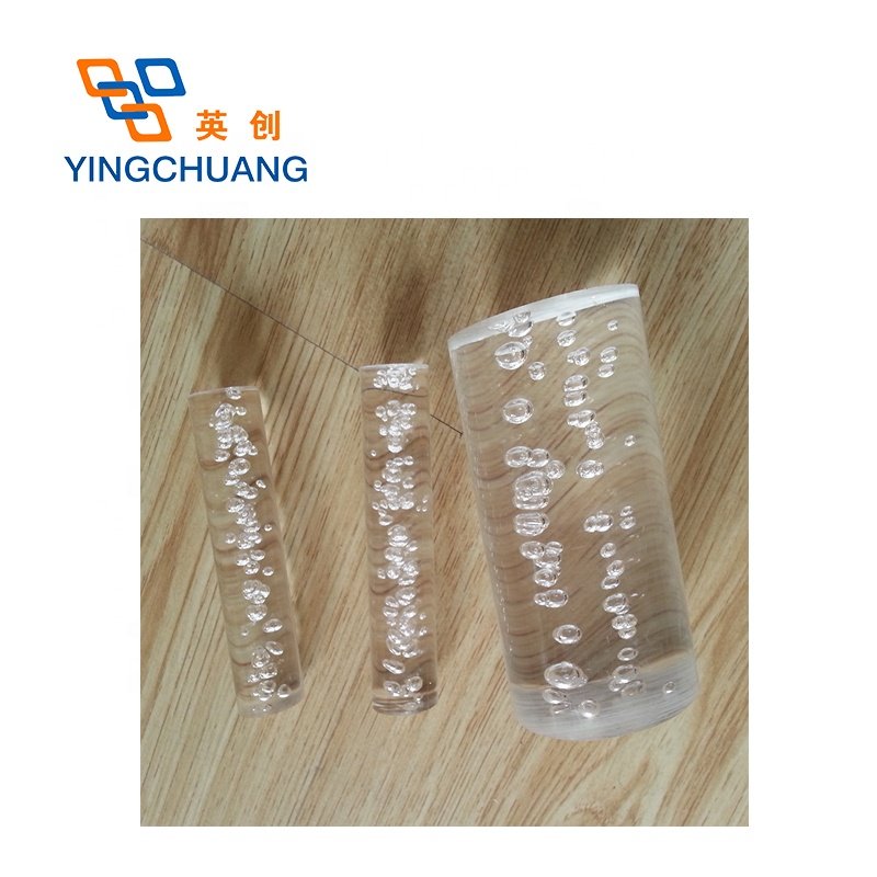 Transparent color round rod PMMA bubble Plexiglass round rod column