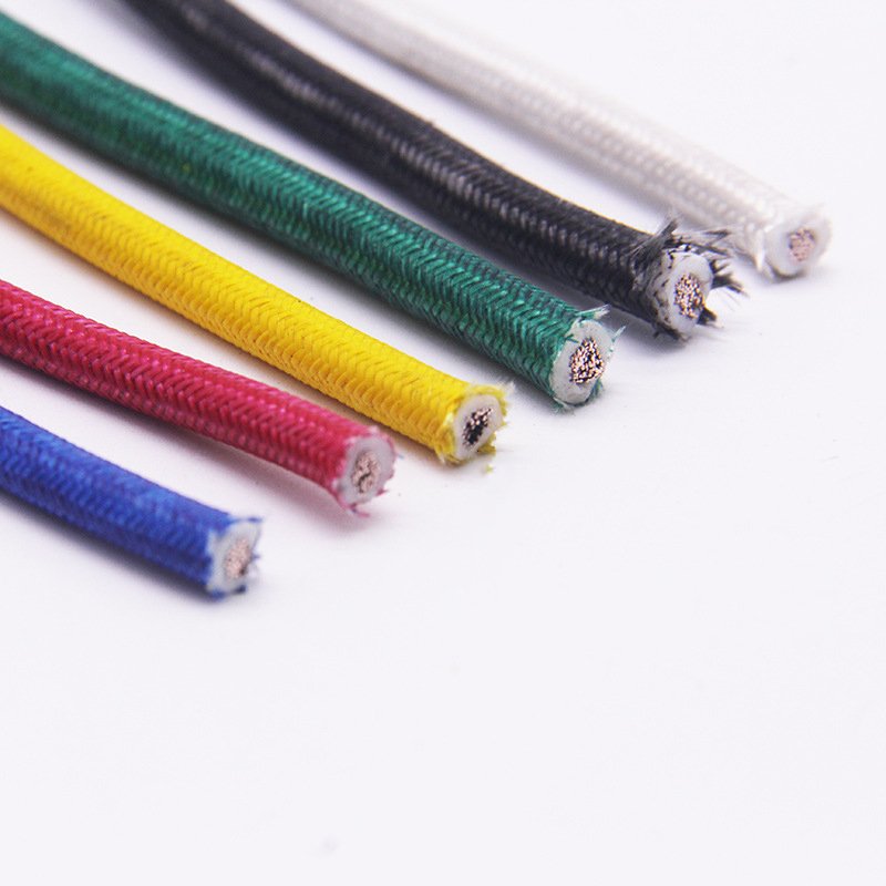 Ul3512 8 13 28 Awg Flight High Temperature Single Conductor Silicone Rubber Covered Fiber Glass Braided Flex Automotive Wire