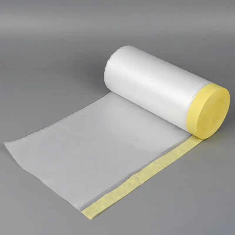 Pre-taped plastic automotive auto painting pre taped masking film with tape for car painting