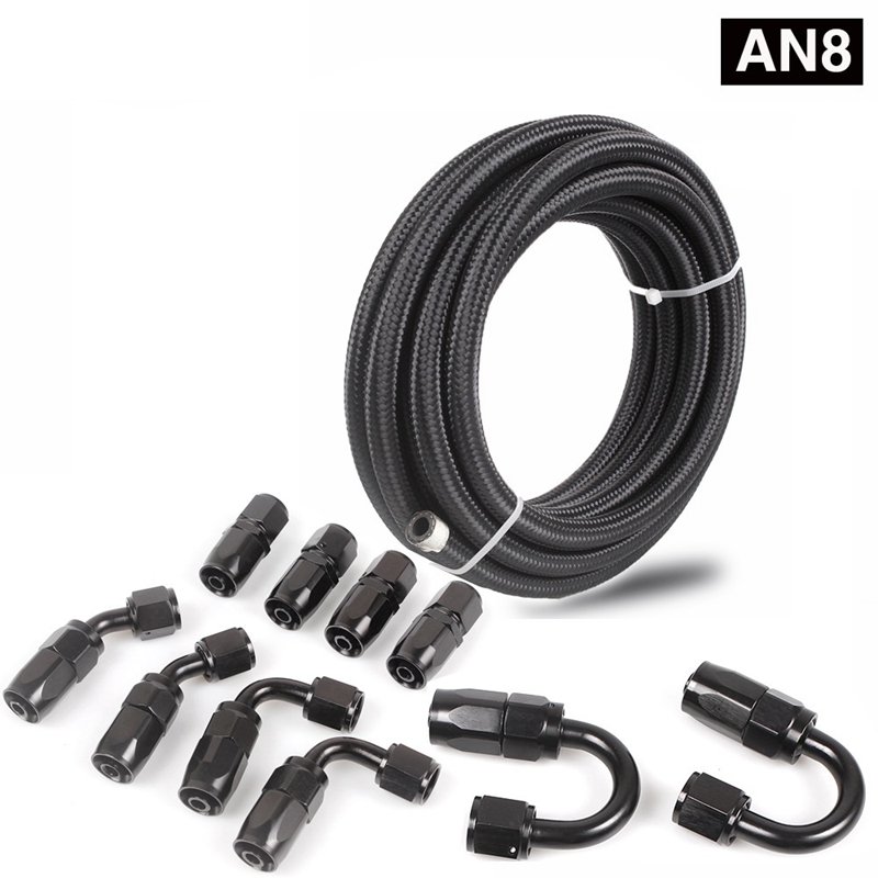 Racing Automotive an4 an6 an8 an10 an12 an16 an20 Nylon Stainless Steel Braided e85 Oil Cooler Fuel Line Rubber Hose