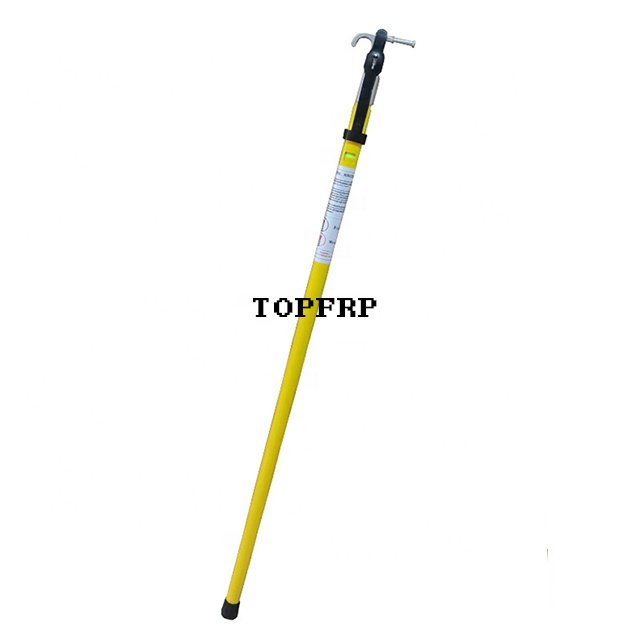 High Voltage Telescopic Hot Stick Electrical Fiberglass Triangle Shape