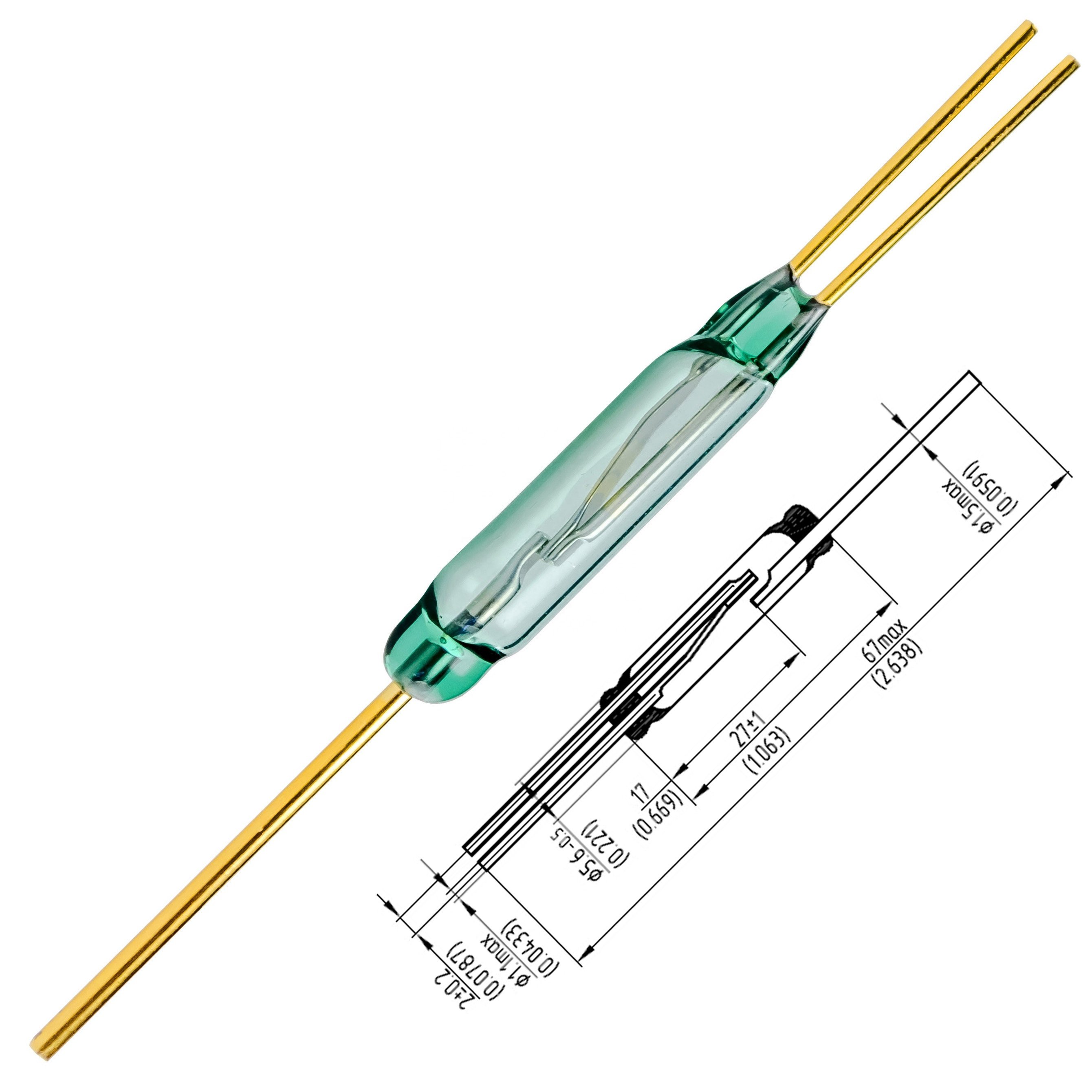 NO NC Rectangular Cylinder Plastic Sealed Magnetic Reed Proximity Switches Sensors for Detecting