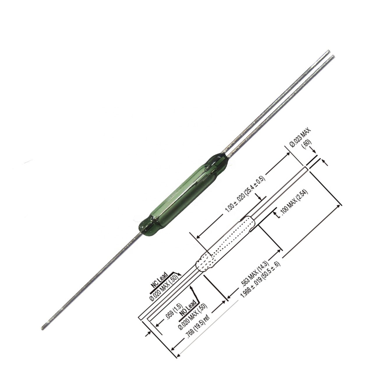 NO NC Rectangular Cylinder Plastic Sealed Magnetic Reed Proximity Switches Sensors for Detecting