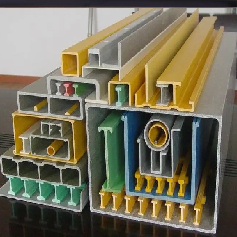 Anti slip sanding fiberglass profiles,frp/grp profiles, extruded profiles fiberglass round pipes, fiberglass round rods
