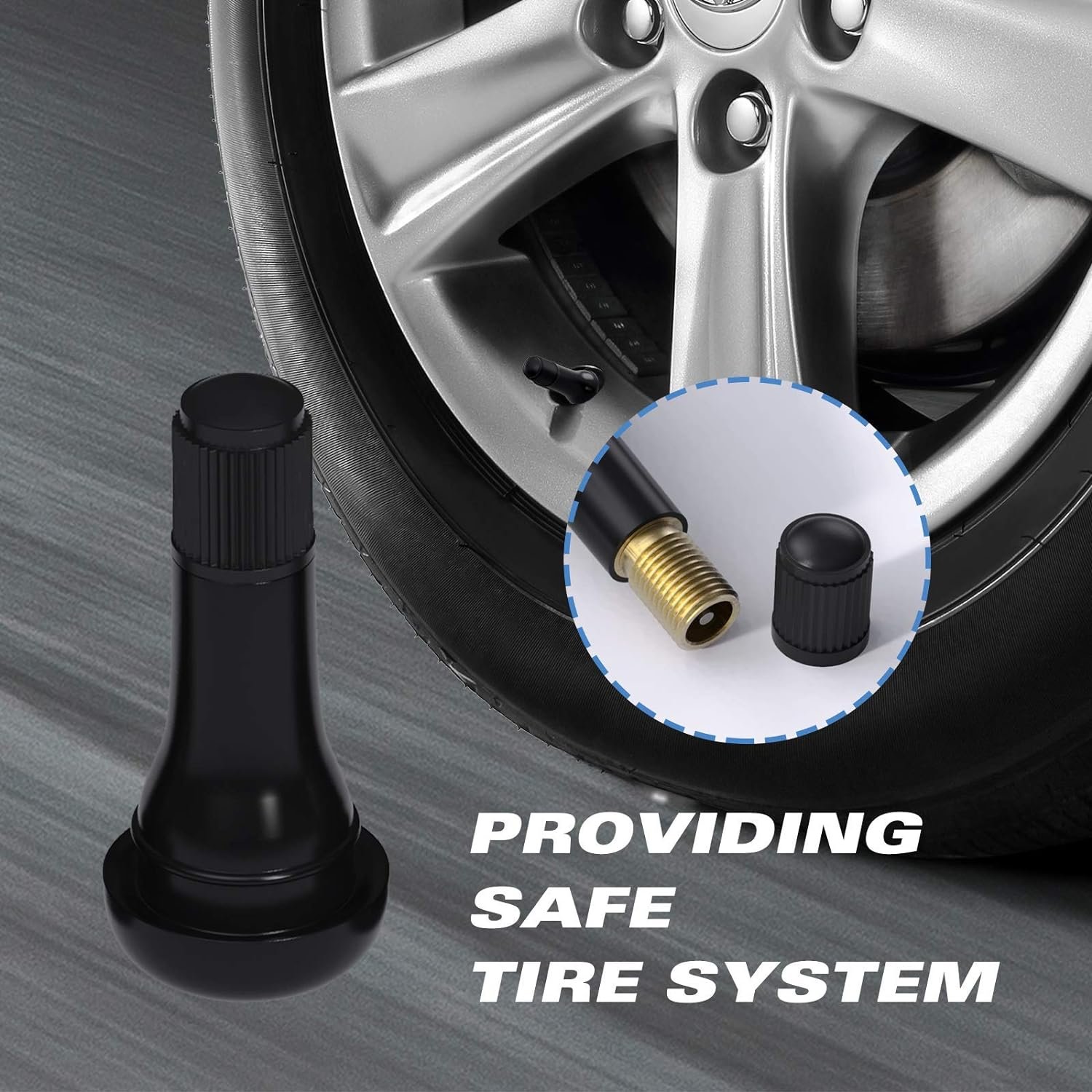 Car Accessories Parts Replacement TR412 TR413 TR414 TR415 Black Plastic Stem Caps Rubber Snap-in Tire Valve