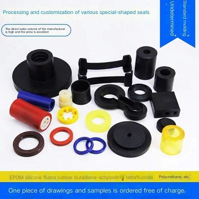 Manufacturer's Custom Moulded EPDM NBR Rubber Parts Silicone Shaped Gaskets Cutting Processing Service Offered