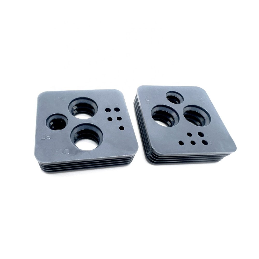 Square silicone rubber wire seals for automotive connectors