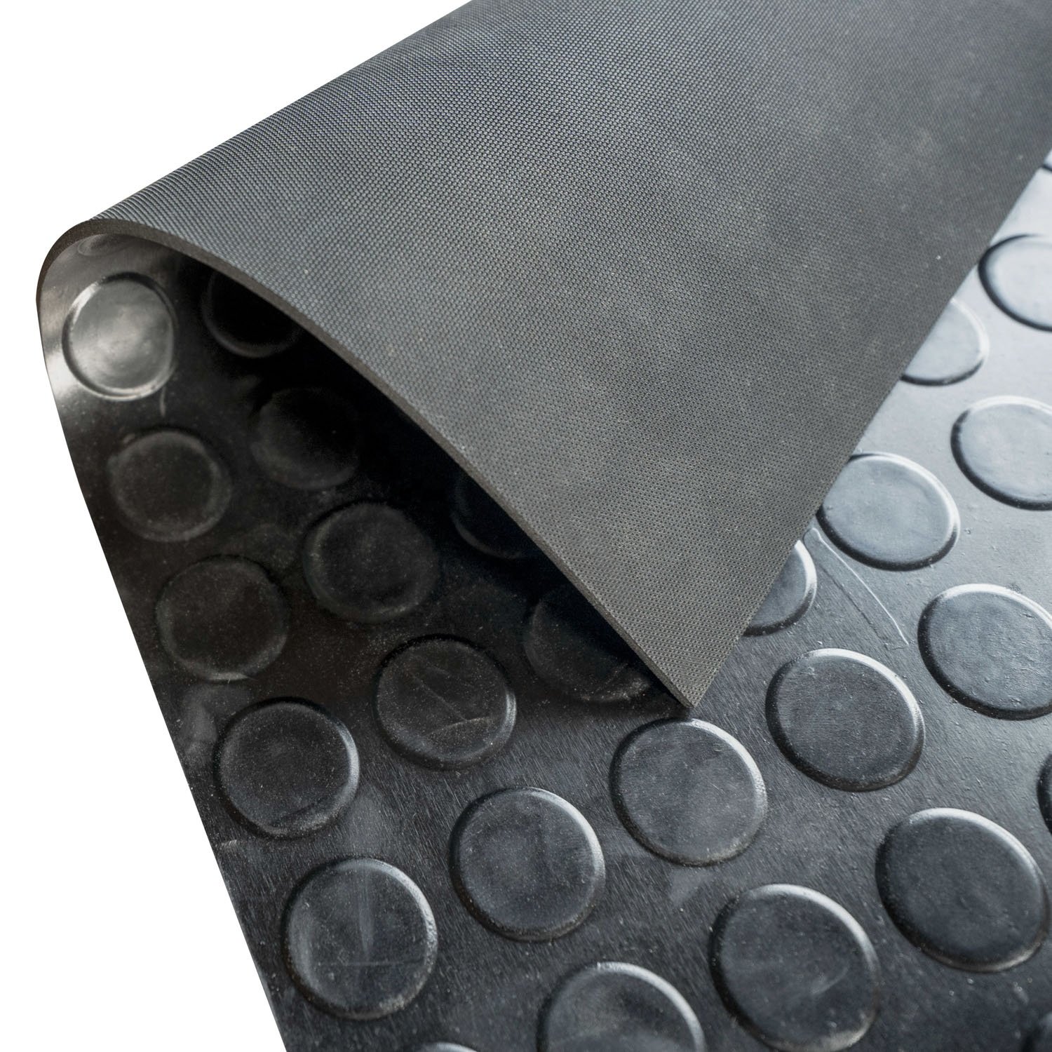 3mm-6mm SBR Black round Dot/Stud/Coin Rubber Sheet in Roll Format