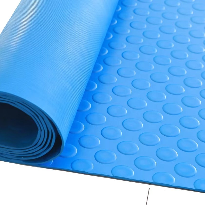 3mm-6mm SBR Black round Dot/Stud/Coin Rubber Sheet in Roll Format