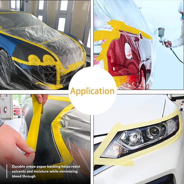 Manufacturer Custom 1/2 Inch Green Yellow High Temperature Automotive Car Painter Masking Tape For Painting
