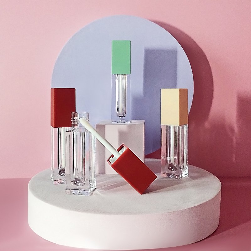 c-Private Label Custom square luxury lipgloss tube Tube Cosmetic Packaging Lip Gloss lip oil Tubes