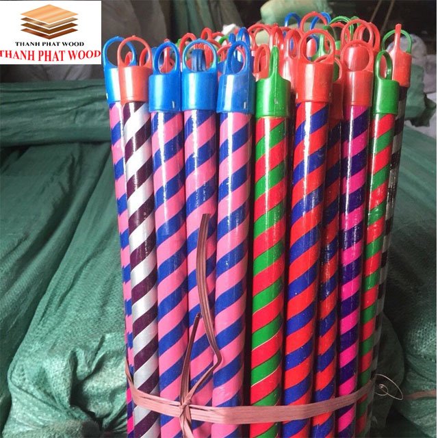 Hot Sale from Vietnam Best Price Hard Wood and Plastic Head Dustpan Mop Indian Broom Handle with PVC Coating