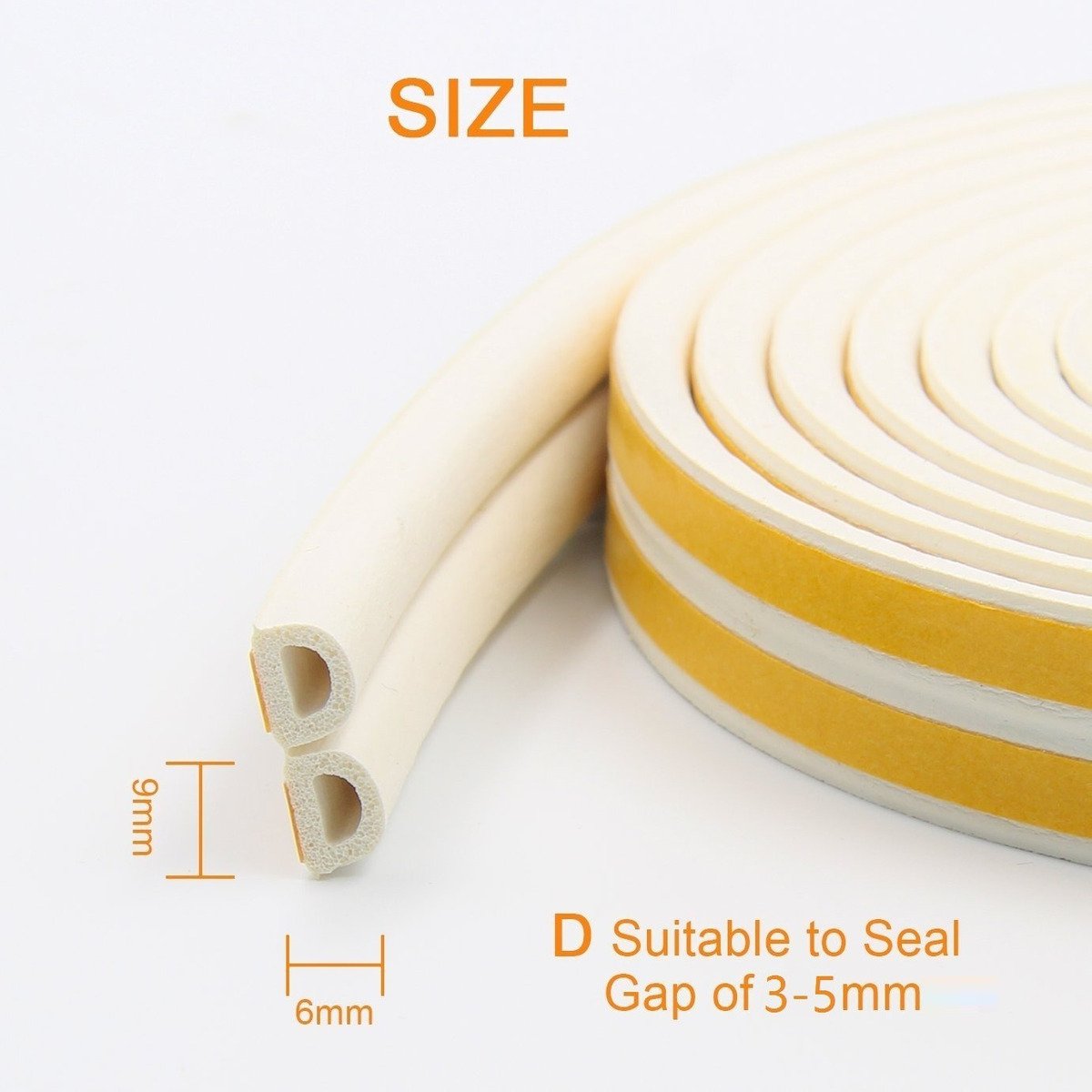 EPDM 3M Rubber Door Window Frame Seals Foam Weather Stripping Sound Proof Sealing Strips Draught Excluder Self Adhesive