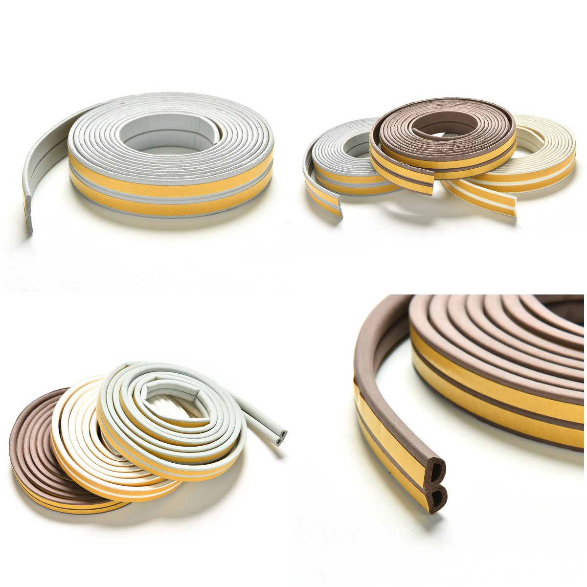 EPDM 3M Rubber Door Window Frame Seals Foam Weather Stripping Sound Proof Sealing Strips Draught Excluder Self Adhesive