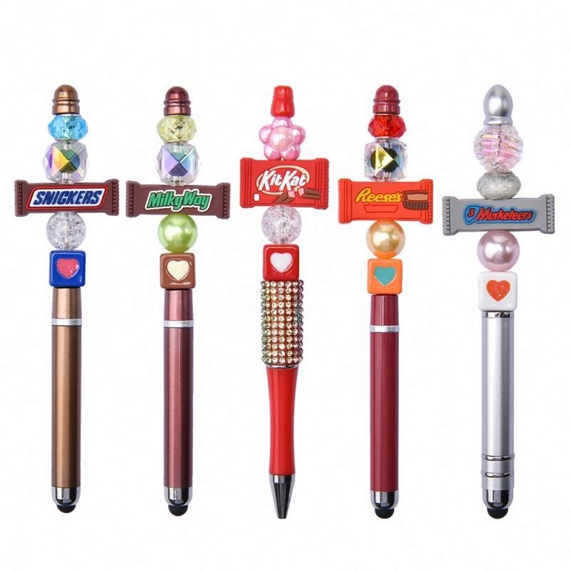 Wholesale Food Grade Bpa Free Silicone Infant Teether Snickers Beads Lotus Shape Silicone Focal Beads for Pen Jewelry Making