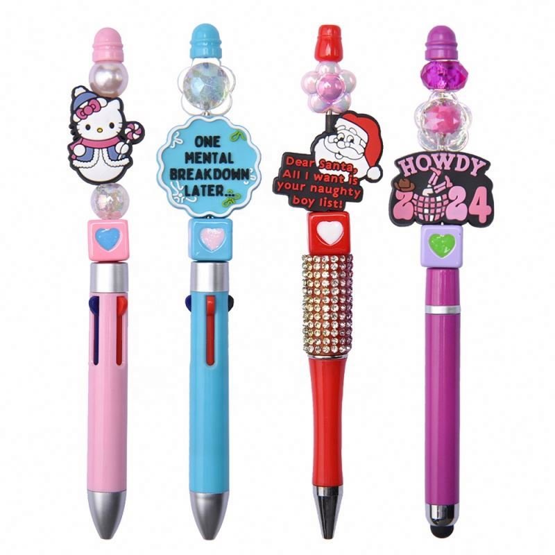 Wholesale Food Grade Bpa Free Silicone Infant Teether Snickers Beads Lotus Shape Silicone Focal Beads for Pen Jewelry Making