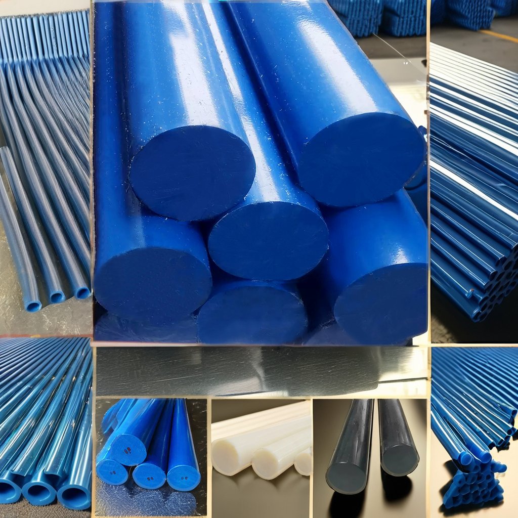 1000mm PA6 Rod White Black Blue Nylon Extruded Plastic Bar Engineering Plastic MC Material Moulding Processing Service Available